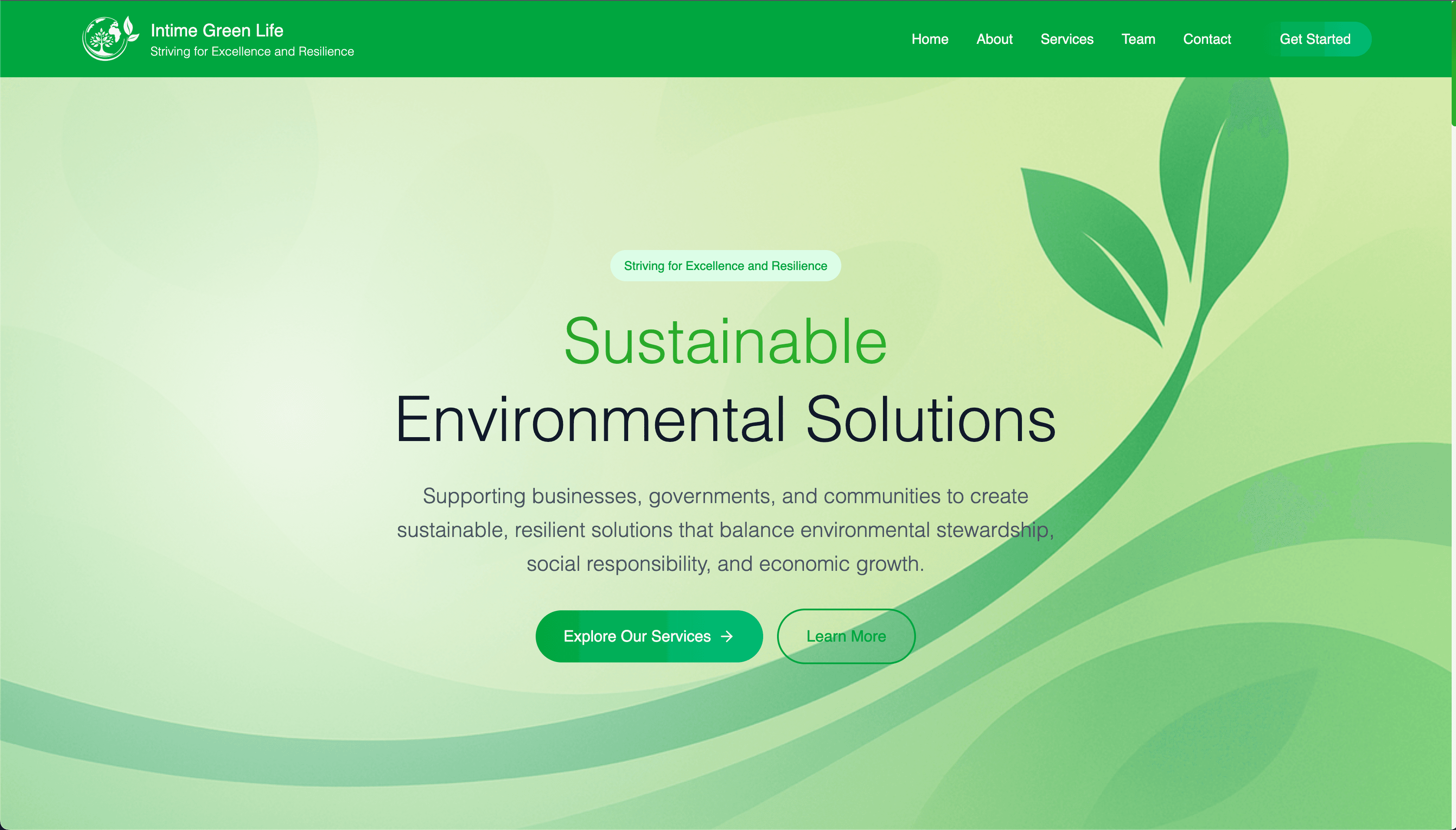 Intime Green Life Website